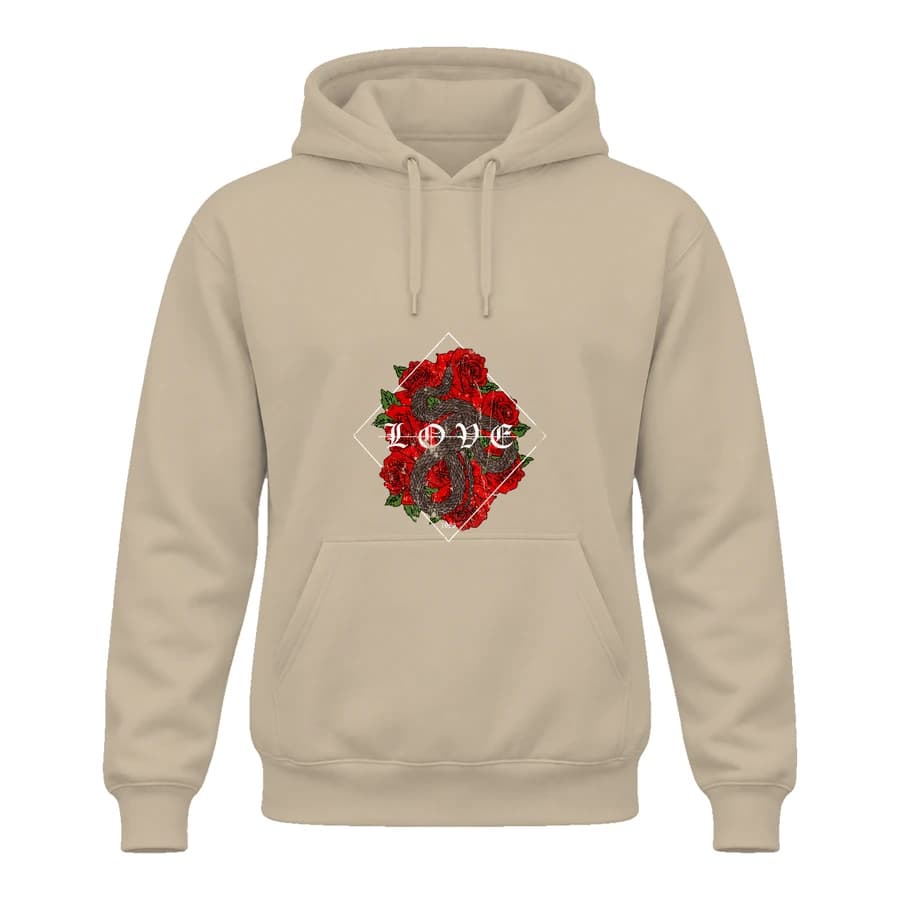 Hoodie — Snakerose — Devant — Beige